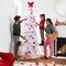 Pencil Artificial Christmas Tree with 300 2-in-1 White LED Lights & Sturdy Metal Base